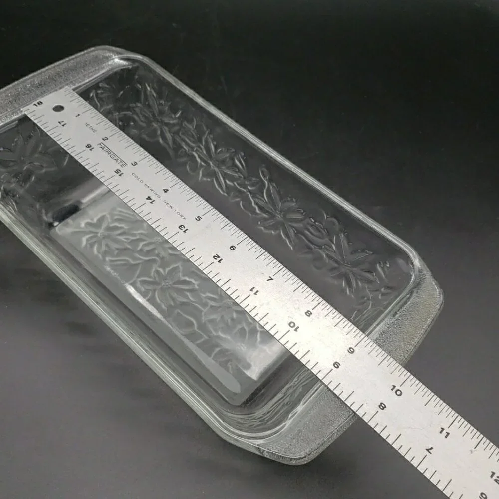 PRINCESS HOUSE Fantasia Glass Bread Loaf Pan – Embossed Floral Vintage Bakeware - Picture 7 of 8